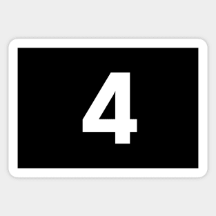 Number Four - 4 - Any Color - Team Sports Numbered Uniform Jersey - Birthday Gift Sticker